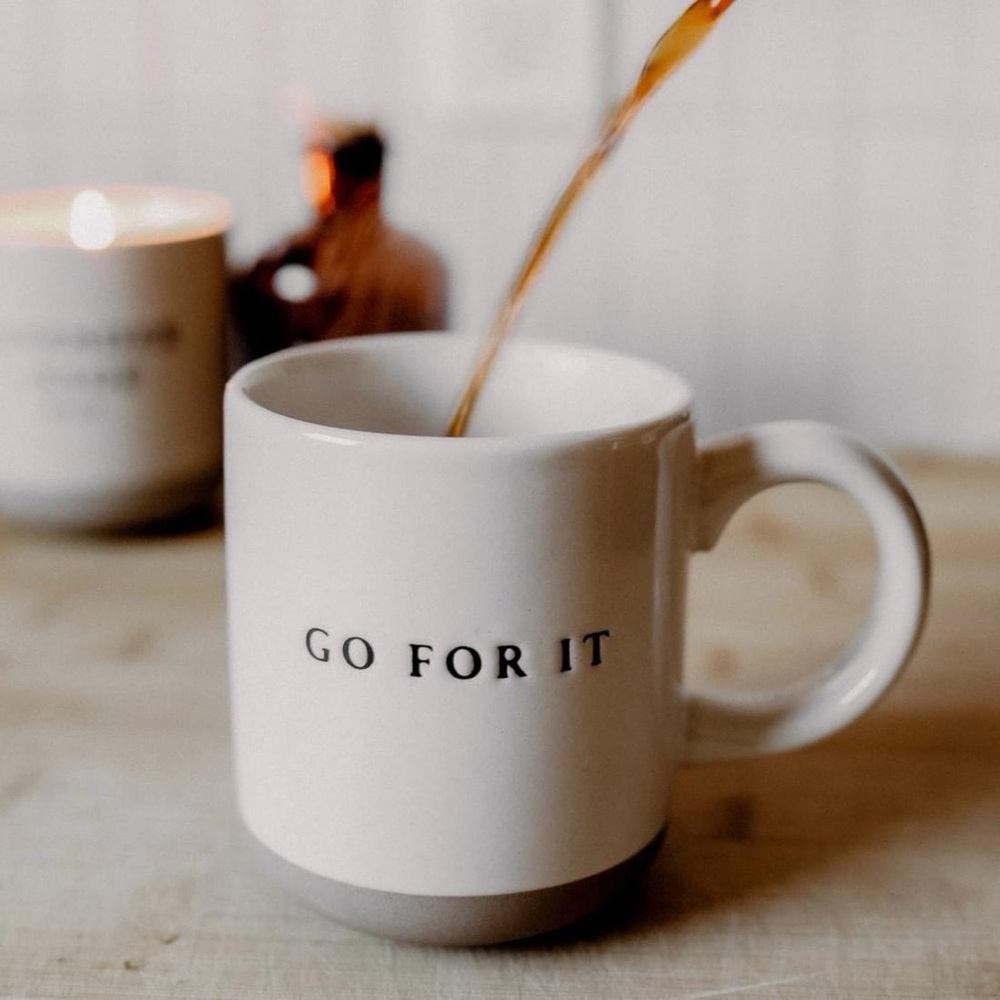 NEW • Go For It Coffee Mug • Neutral Cozy Affirmation Mug